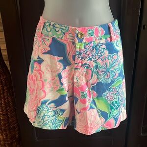 Lilly Pulitzer Shorts Size 6 Bright Pink Floral 7” inseam